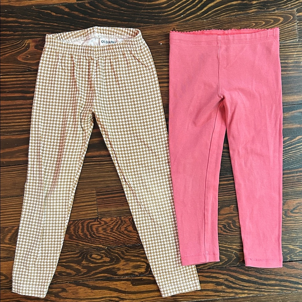 Old Navy & Tea Collection Kids' Pink and Tan Leggings Bundle